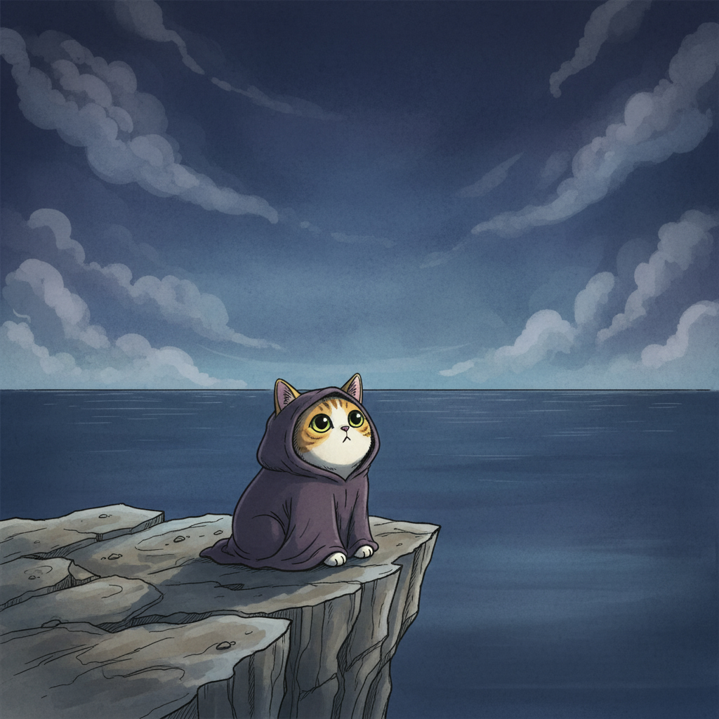Кот на скале